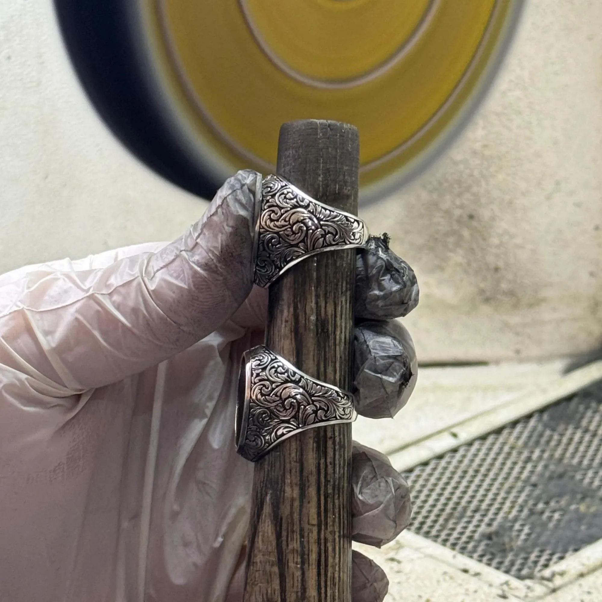 Vintage Baroque Black Onyx Ring