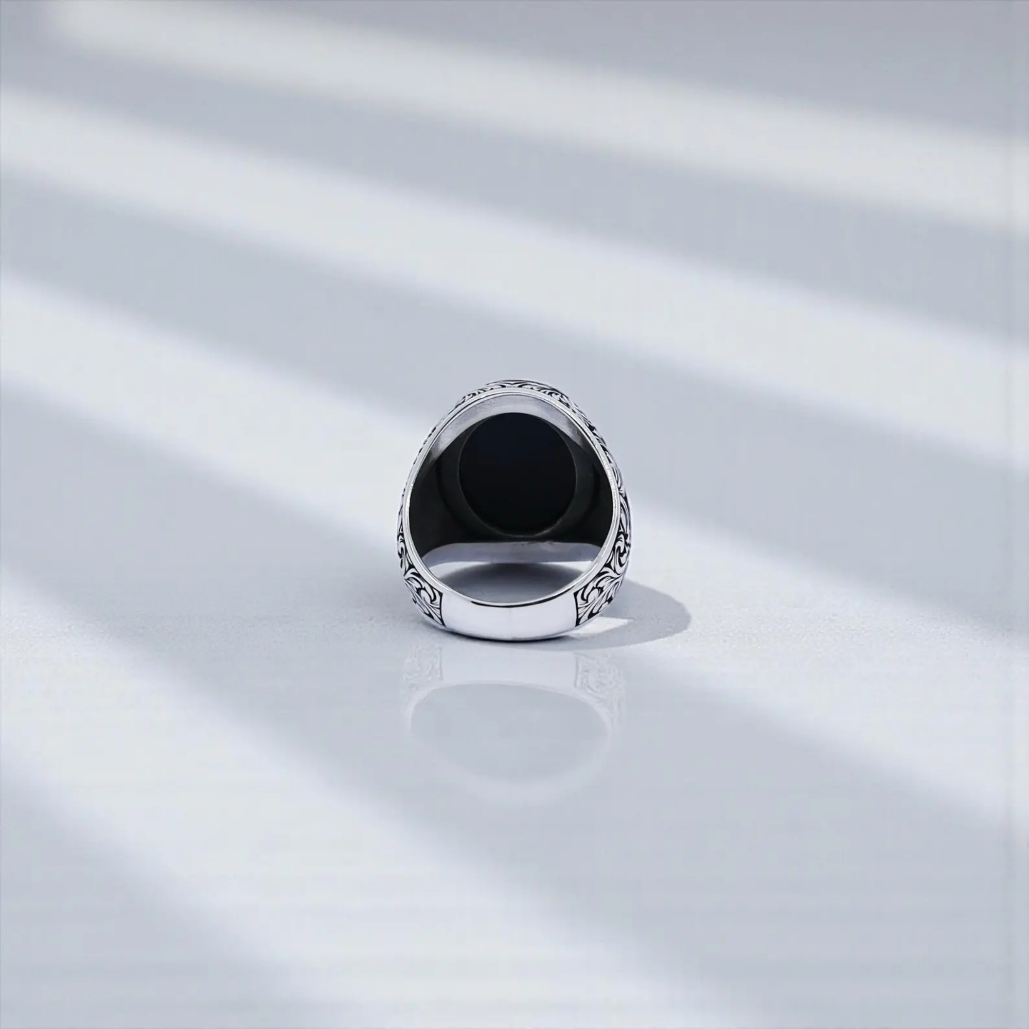 Vintage Baroque Black Onyx Ring