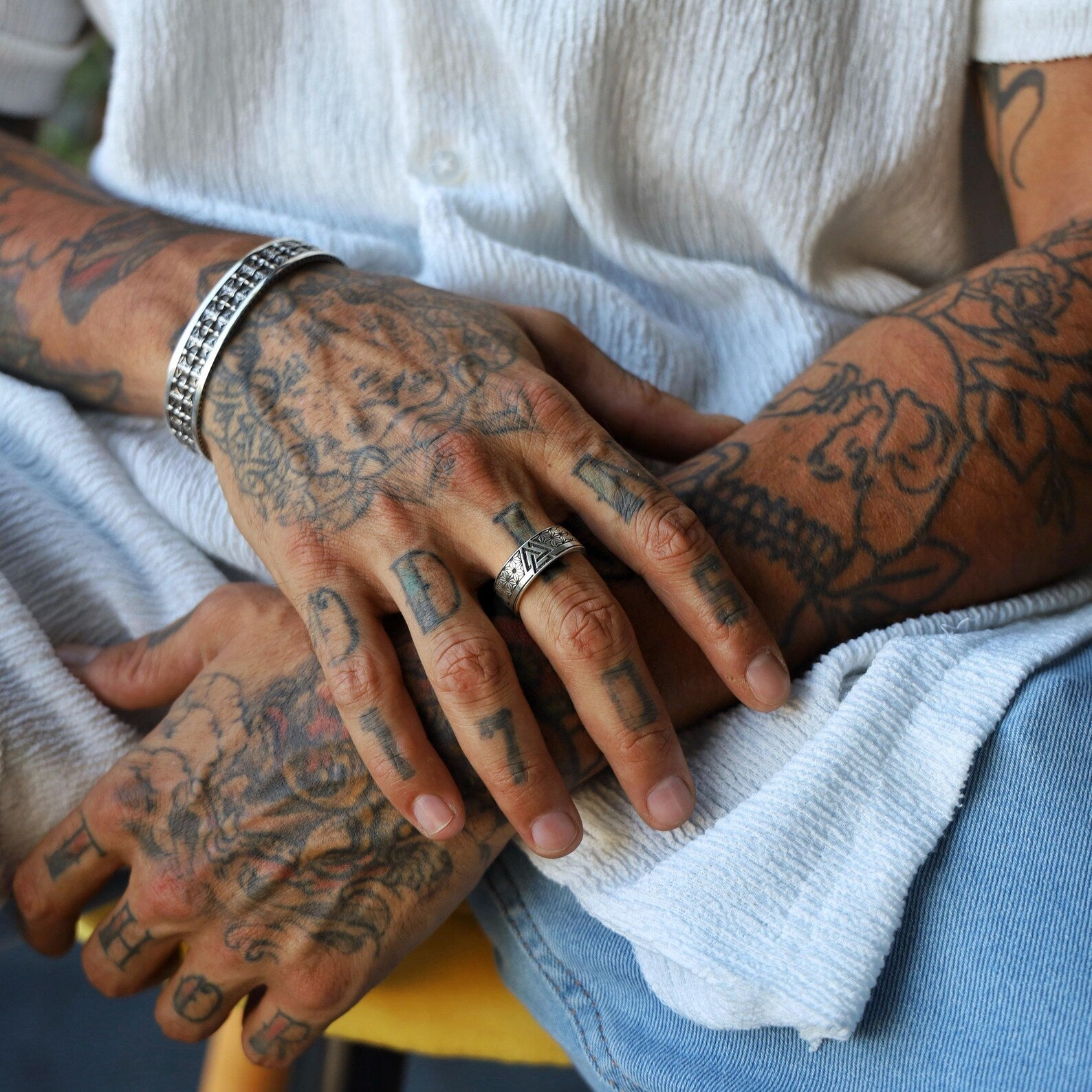 Unique Viking ring for men showcasing the Valknut symbol on a sterling silver band. Known as the knot of the slain, Valknut stands for valor, protection, and the warrior spirit. Handcrafted with care, this geometric Norse ring is ideal for gothic, Nordic, and mythology-inspired fashion lovers.