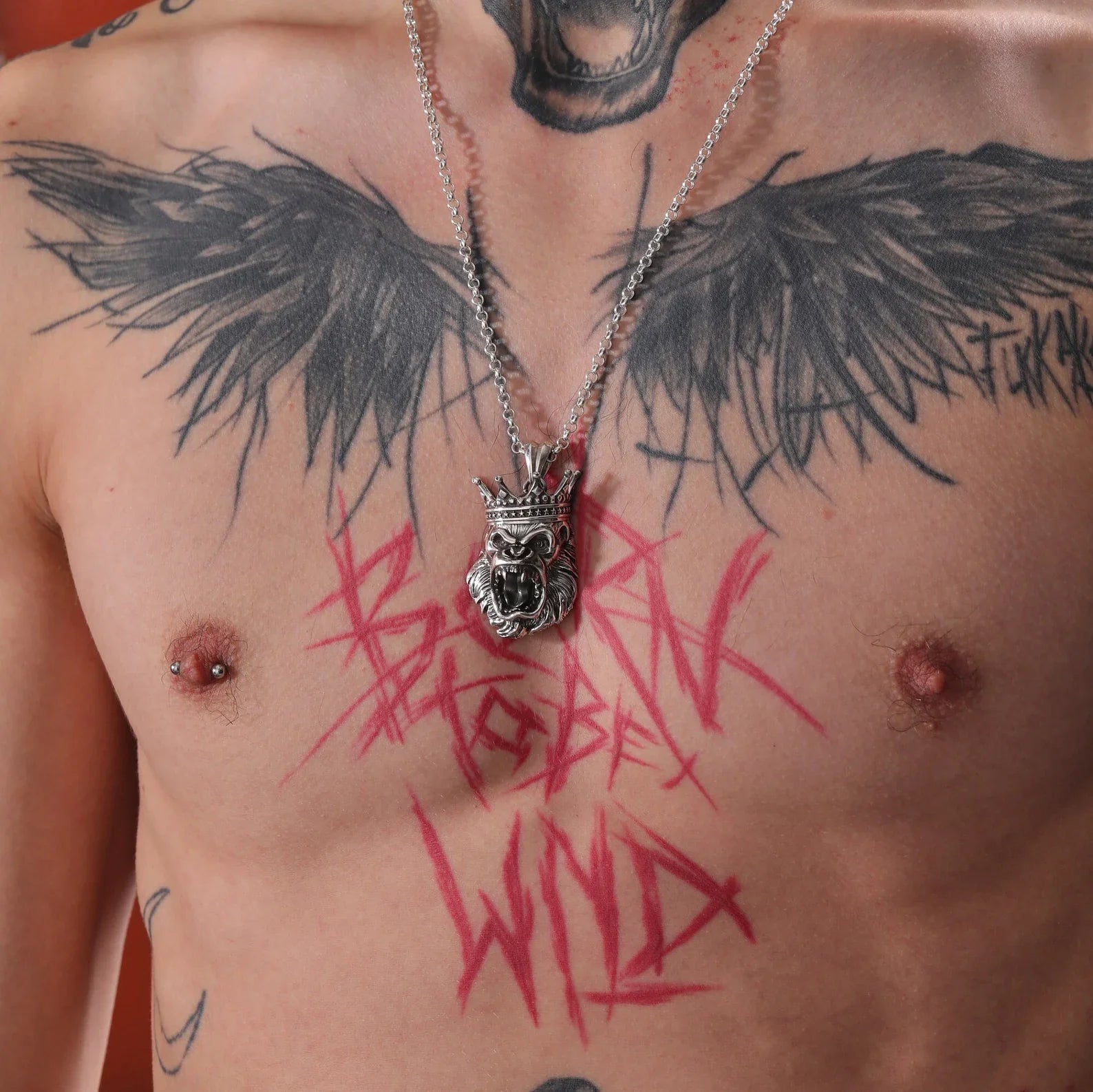 Capture the raw energy of the wild with this King Gorilla sterling silver necklace, crafted with intense attention to detail and symbolism. The crowned beast represents authority and dominance, while the silver finish adds a sleek, luxurious touch. Whether paired with streetwear, biker outfits, or minimalist fashion, this necklace adapts with impact. A one-of-a-kind accessory that makes an unforgettable gift for men who love strong, character-rich designs.