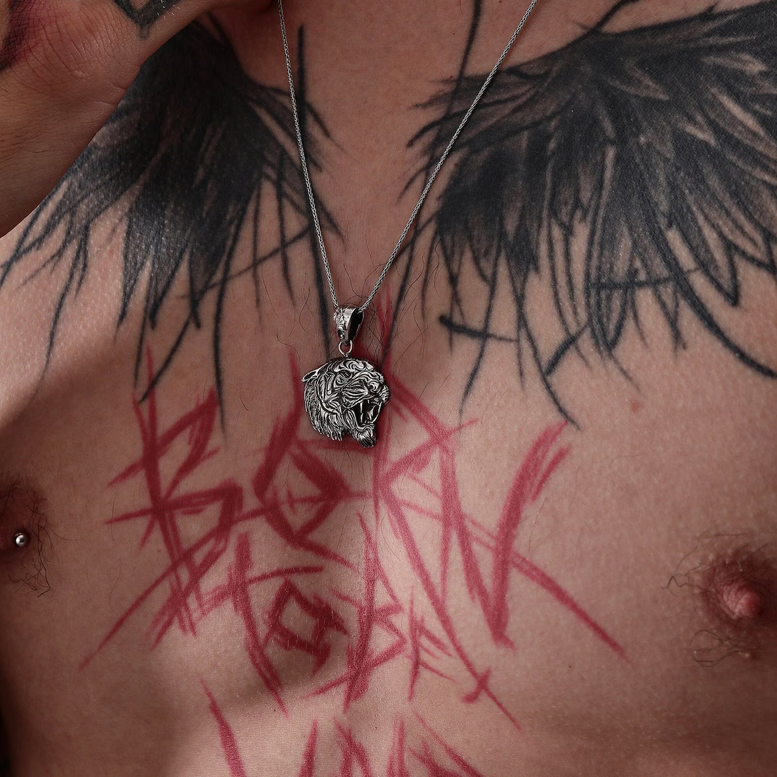 Bold tiger head silver pendant necklace designed for men who appreciate strength, confidence, and fearless style. Made from high-quality sterling silver, this warrior necklace embodies the spirit of the tiger. A rugged and meaningful accessory perfect for men’s fashion, gifting, and statement looks.