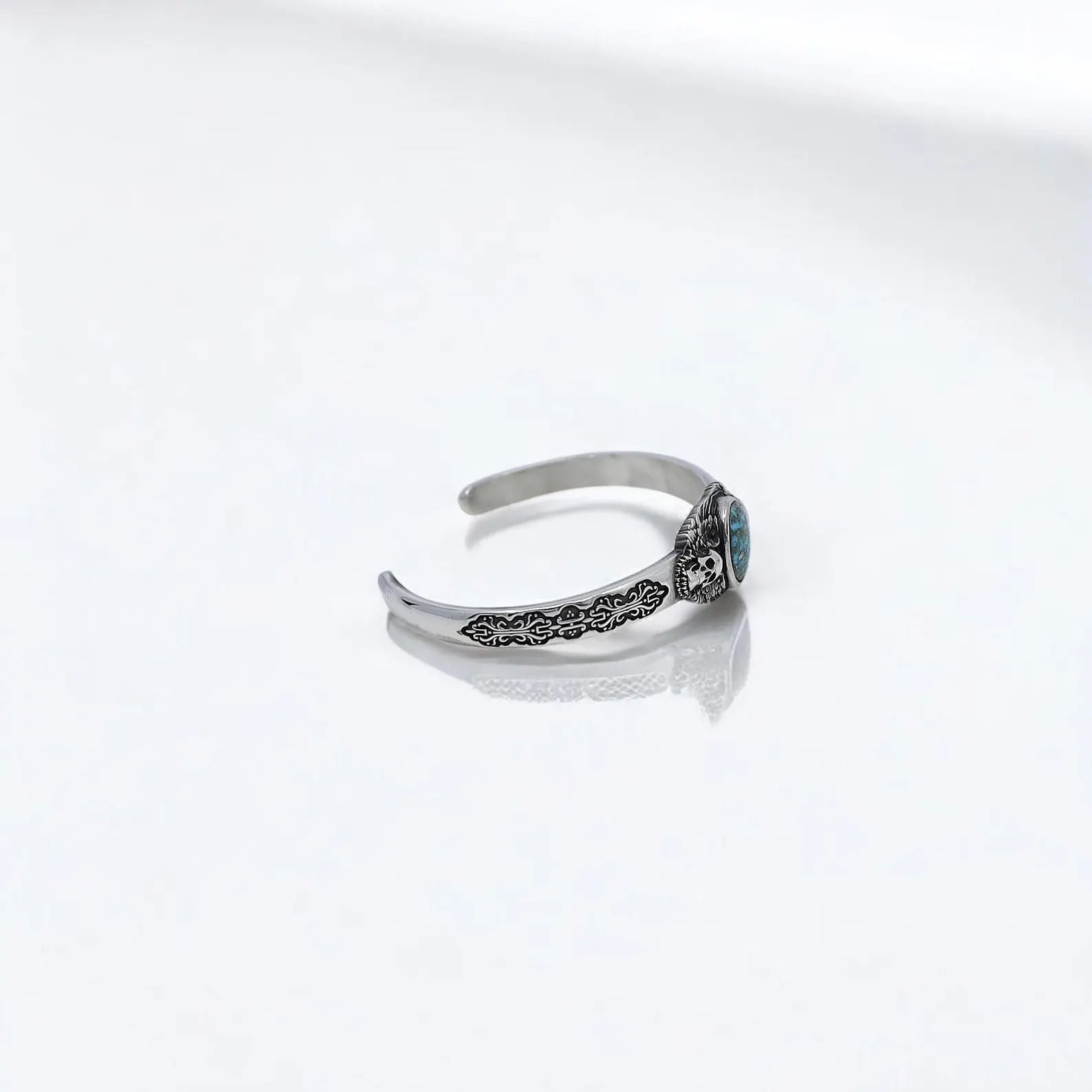 Presented in a sleek gift box, this handcrafted silver turquoise skull bracelet is a meaningful gift for Father’s Day, anniversaries, birthdays, or graduations. Surprise your husband, boyfriend, or dad with this rugged and spiritual statement piece that combines biker charm with gothic flair, creating a memorable and personal keepsake for him.