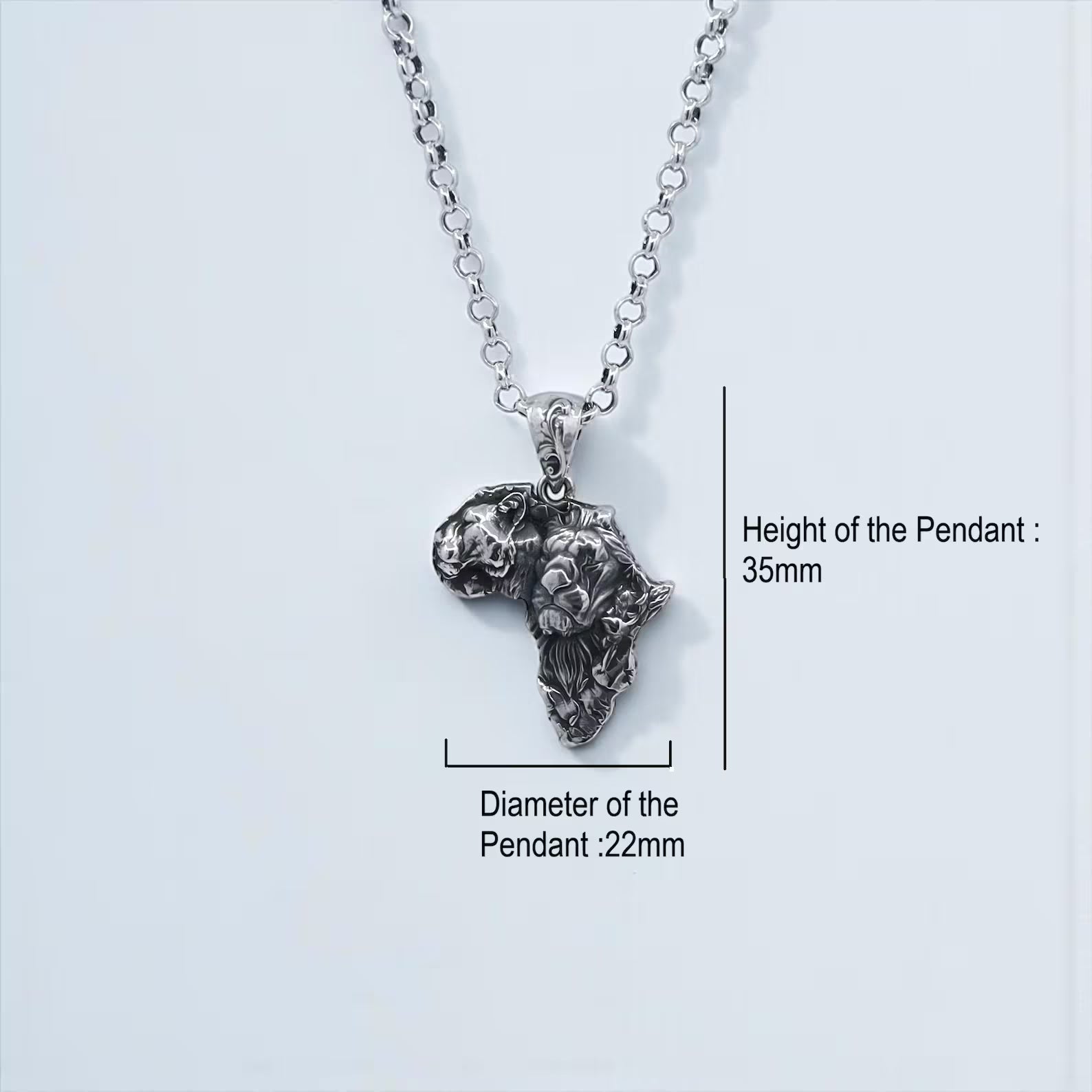 African Lion Pendant Necklace