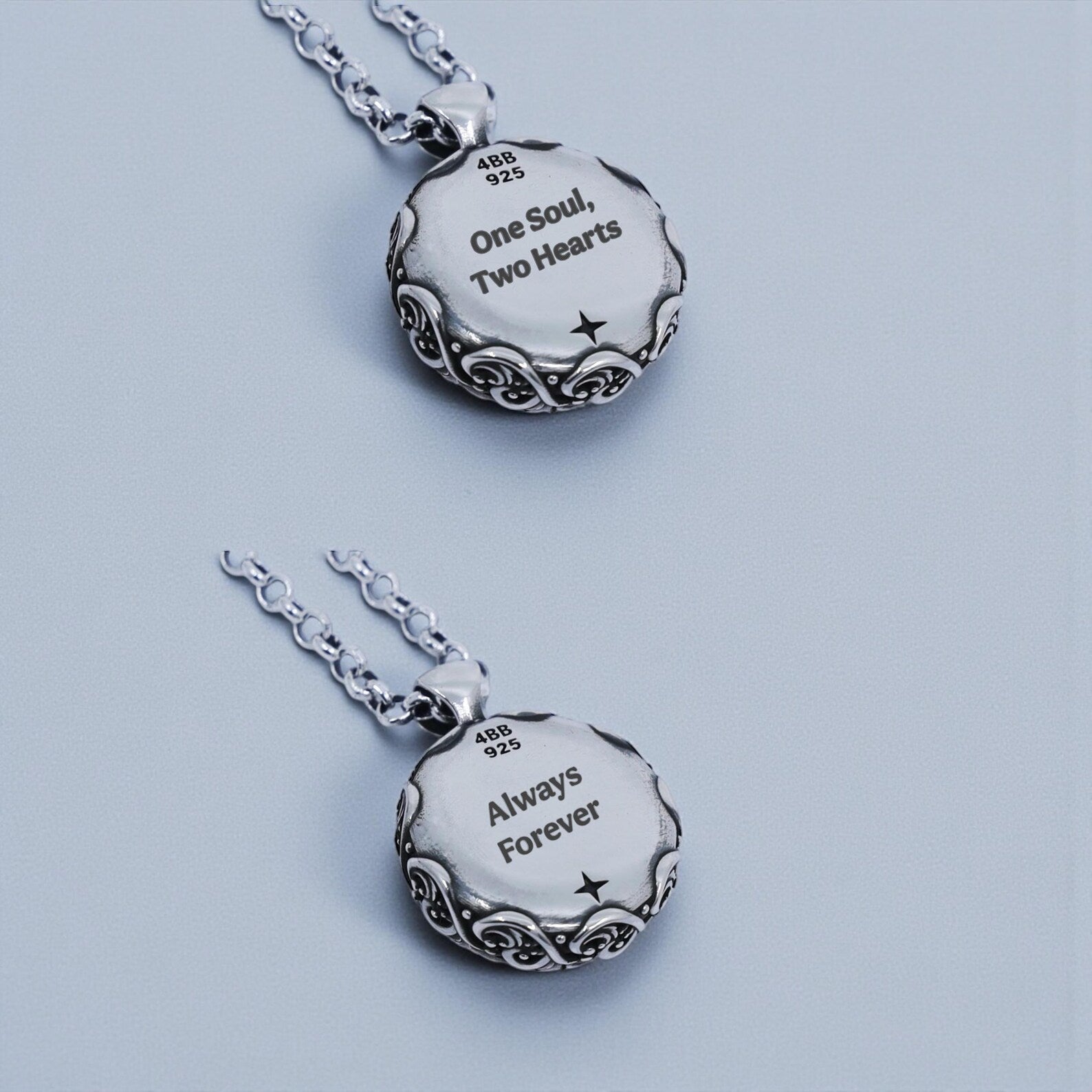 Statement aquamarine pendant necklace made with oxidized sterling silver and detailed floral baroque engravings, highlighting a natural aquamarine gemstone known for its calming and protective spiritual qualities.