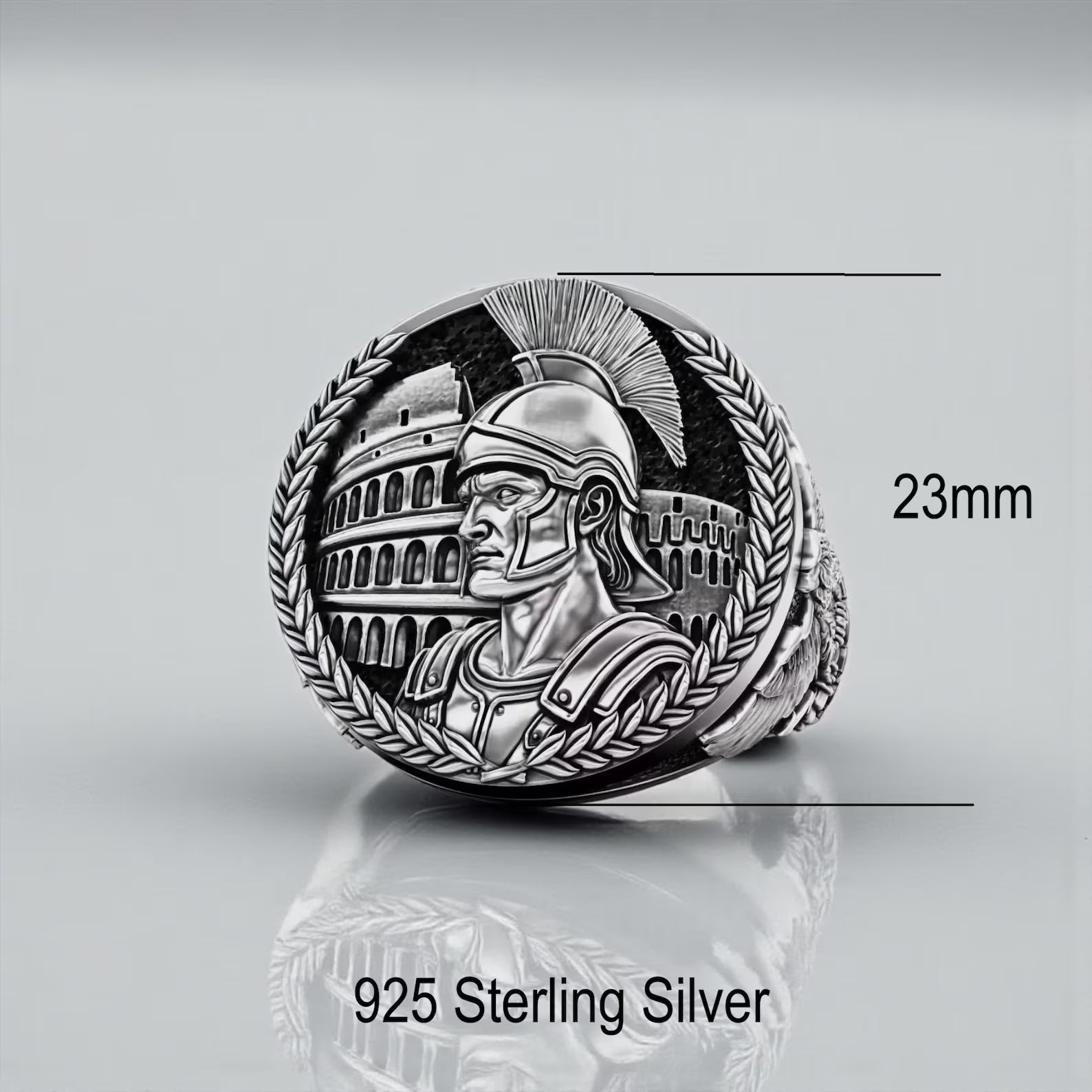 Solid 925 silver Ancient Rome ring featuring powerful eagle emblem, symbolizing authority, dominance and timeless masculine elegance