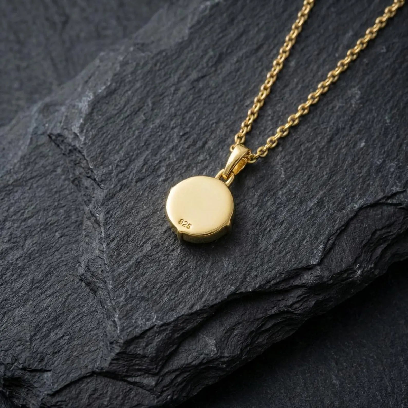 Hand-polished gold plated sterling silver compass necklace with garnet stone, perfect Christmas gift for him.