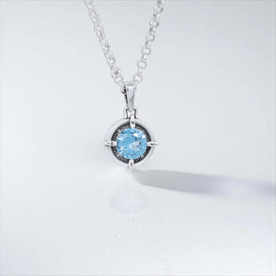 Aquamarine Compass Pendant