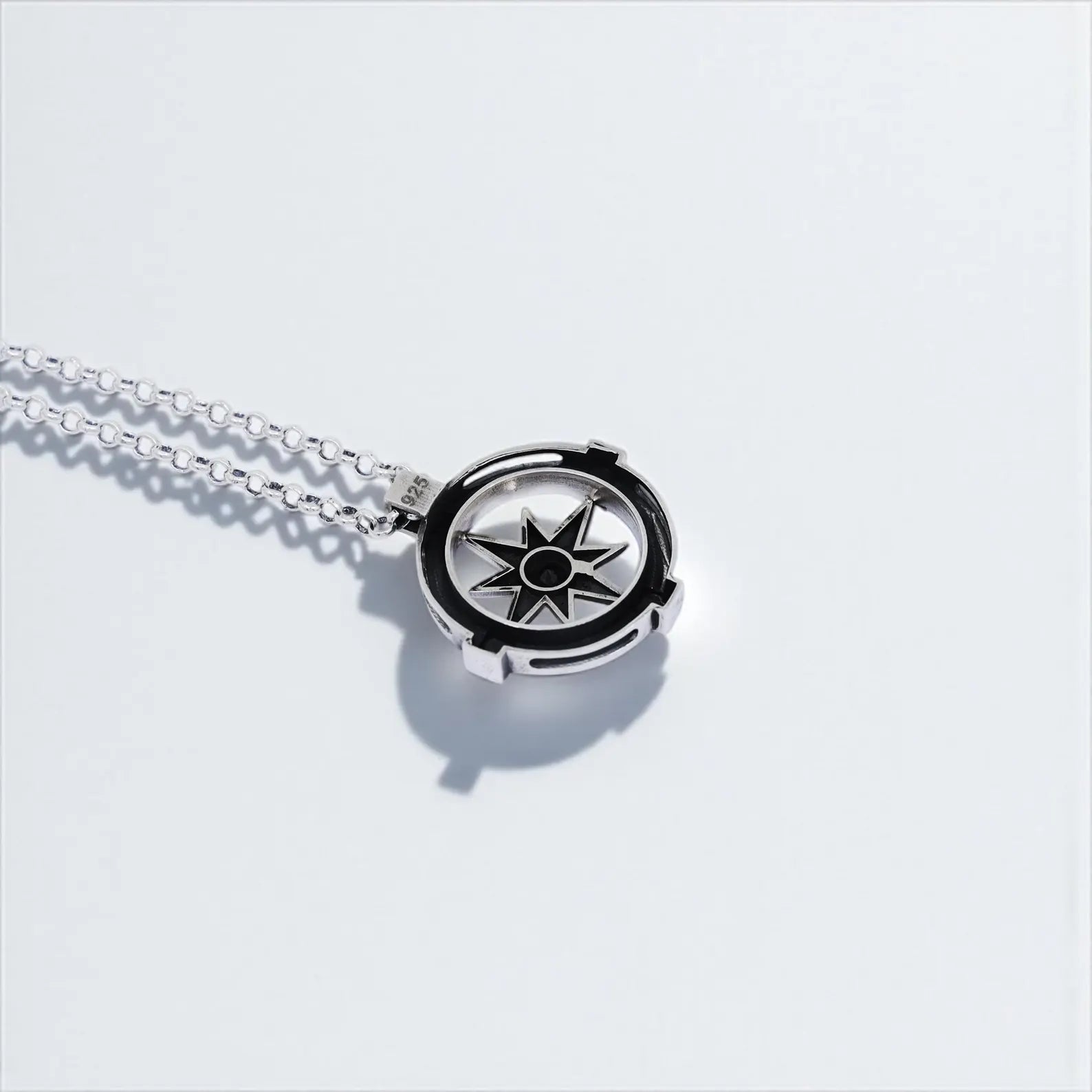 Handmade sterling silver compass necklace featuring a nautical North Star design for timeless elegance. This unisex silver pendant represents protection and direction, making it a perfect gift for men and women. Ideal for anniversaries, birthdays, or graduations, a meaningful jewelry piece that inspires adventure and personal journeys.