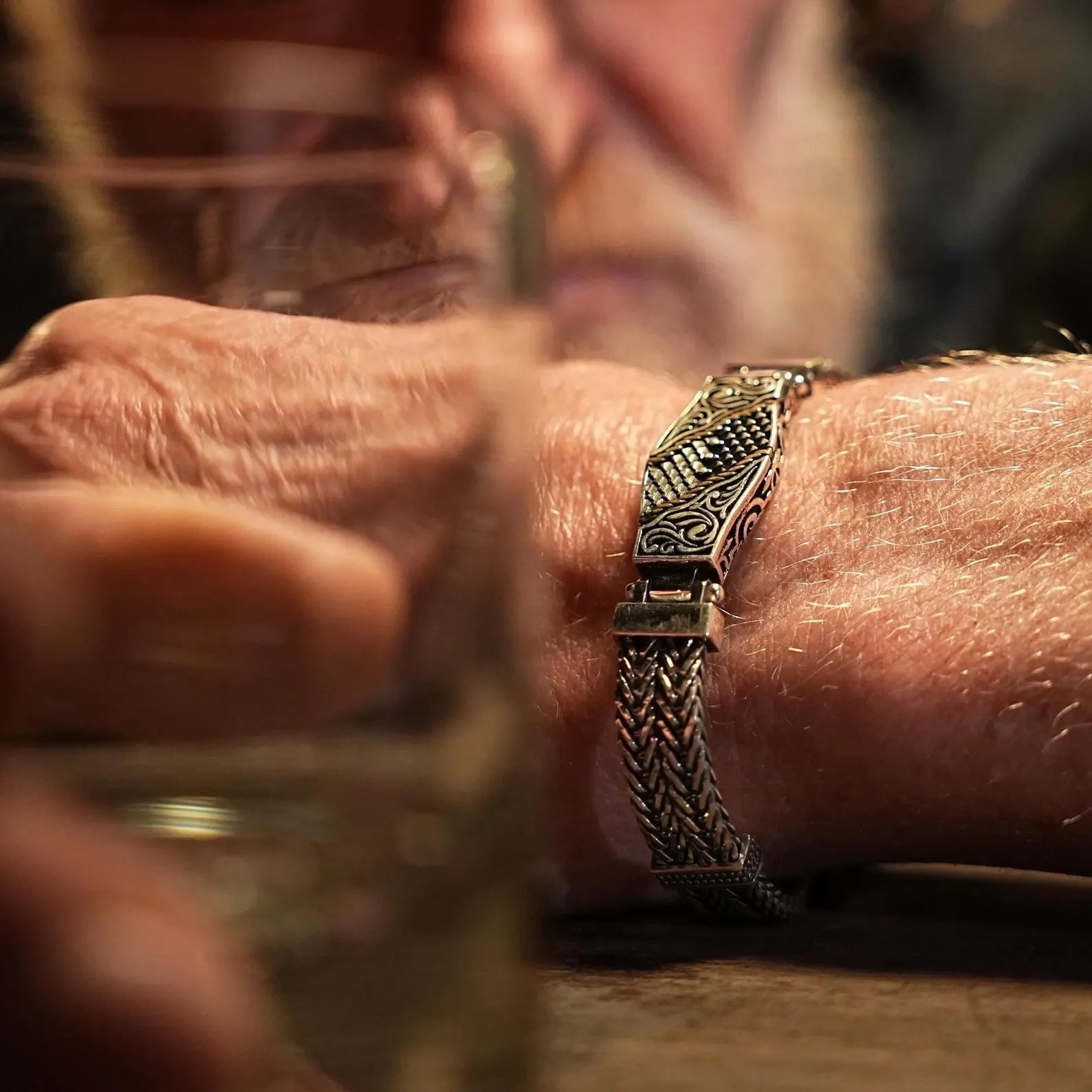 Handcrafted woven sterling silver bracelet for men, made from 925 solid silver with oxidized finishing. This bold men’s chain bracelet combines modern elegance with artisan detail, making it a standout accessory. Ideal as a personalized gift for him, Viking style jewelry lovers, or men who appreciate handmade silver accessories.