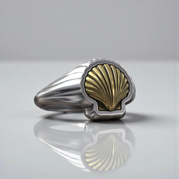 Nautical Shell Signet Ring