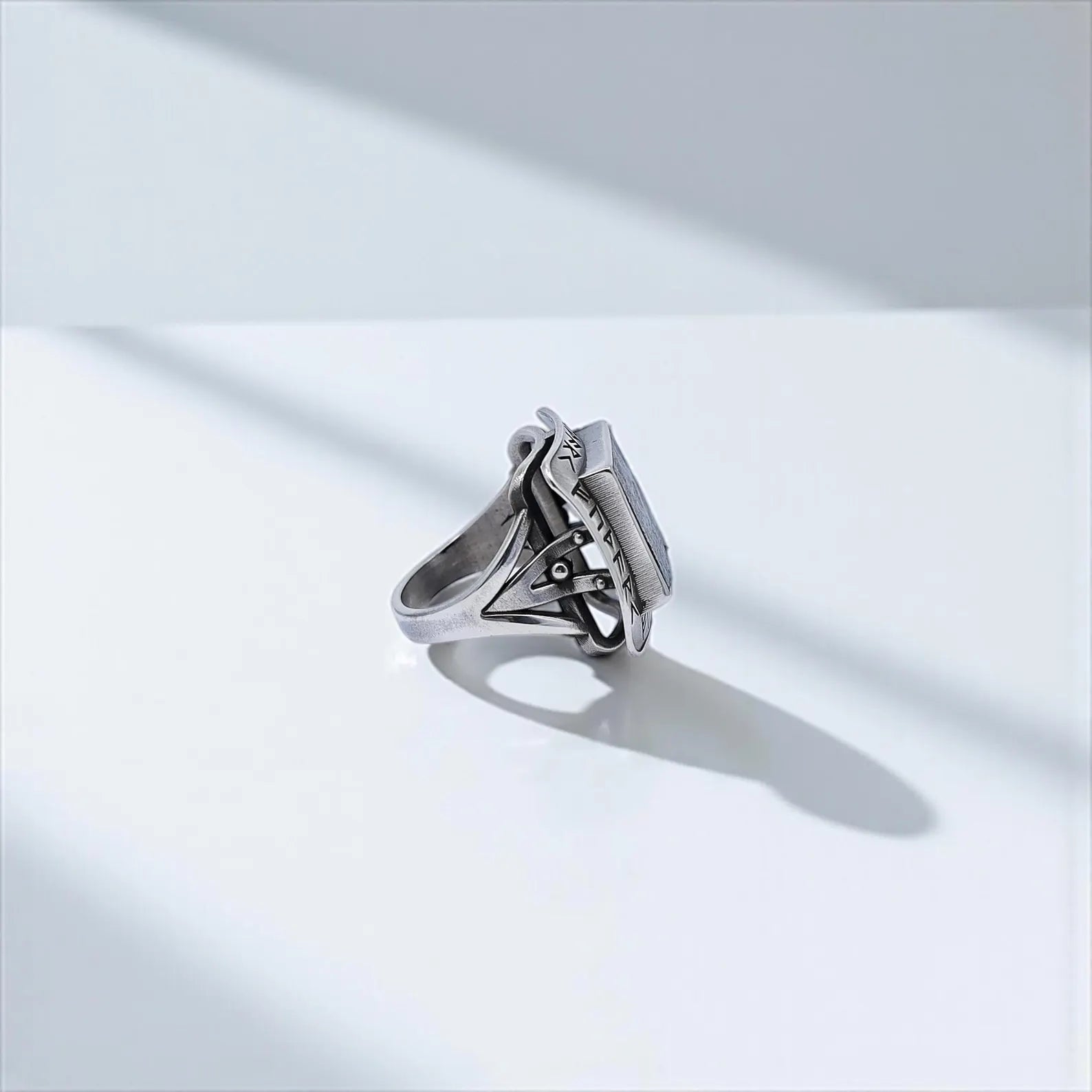 Sterling silver ring with ancient runes and a unique turquoise stone centerpiece. Perfect gift for him, especially for those drawn to Viking legends and Norse symbolism. This handcrafted ring speaks of boldness and authenticity, made for fantasy-inspired fashion and warrior spirit.