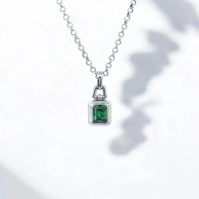 Emerald-Cut Emerald Necklace