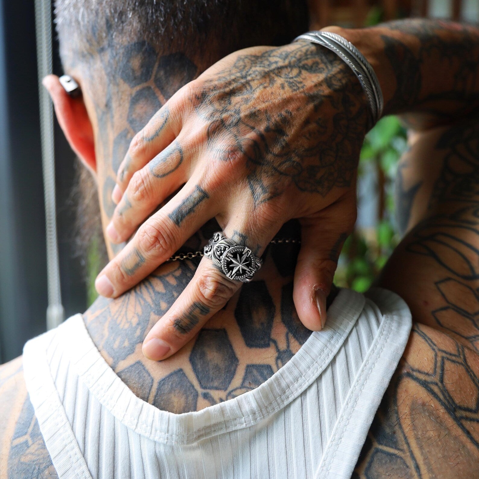 This handcrafted compass ring for men showcases directional symbols carved into solid sterling silver. Ideal as a maritime gift or everyday statement piece. Designed to rank in Google searches, attract Pinterest nautical audiences, and engage Instagram’s explorer aesthetic.