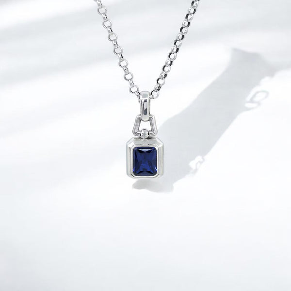 Emerald-Cut Sapphire Necklace