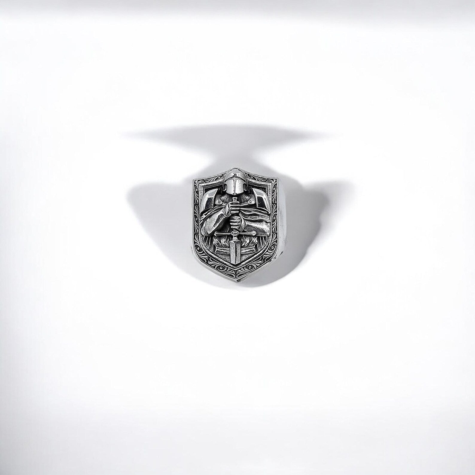 Striking silver warrior ring for men, perfect for showcasing inner strength and confidence. This engraved ring reflects handcrafted excellence and is suitable for men who appreciate personalized, meaningful jewelry.