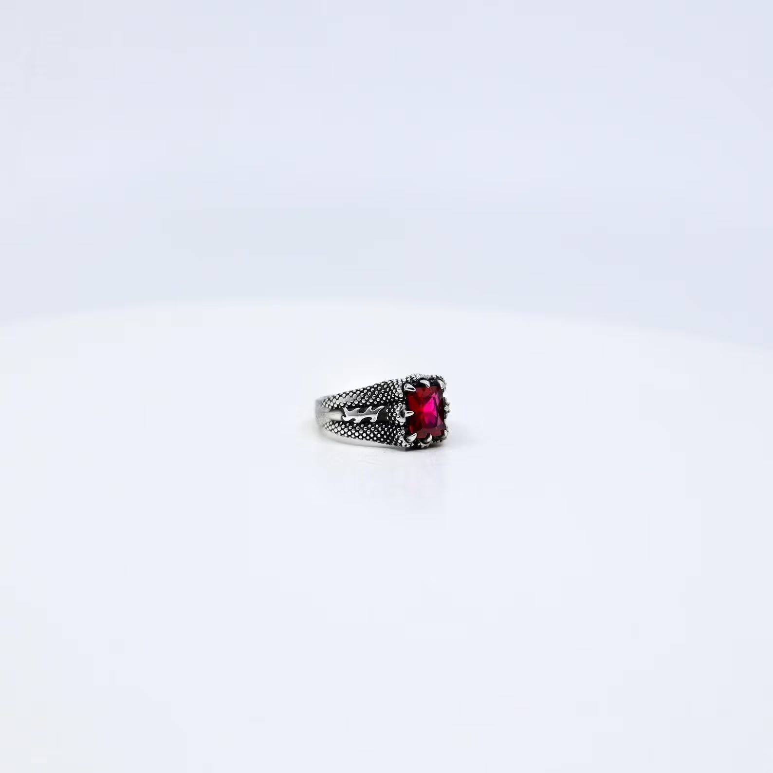 Presented in an elegant gift box, this handcrafted emerald cut ruby stone sterling silver ring makes a meaningful and timeless gift for Father’s Day, anniversaries, or birthdays. Surprise your husband, boyfriend, or loved one with this modern, minimalist ring that combines classic elegance with a personal touch of luxury.