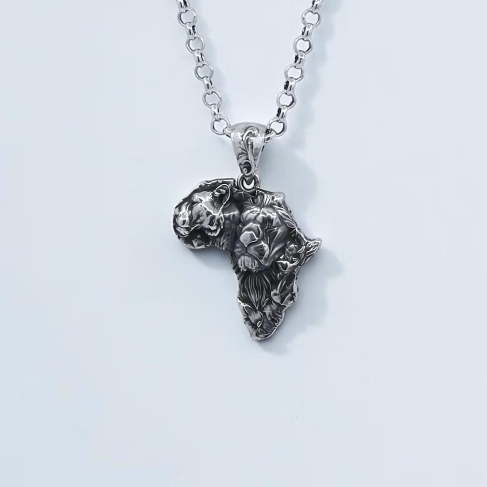 African Lion Pendant Necklace