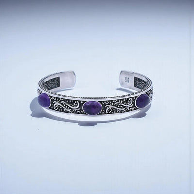 Men's Amethyst Cuff Bracelet