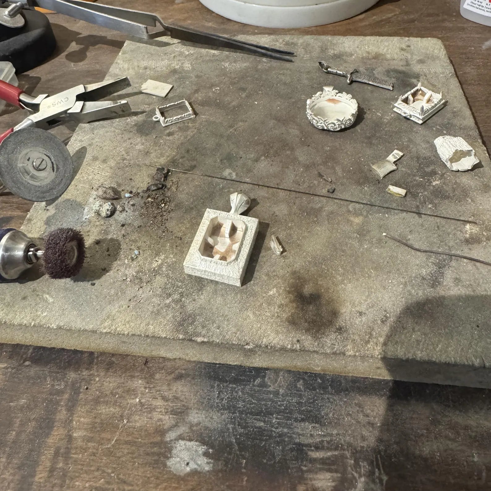 Handcrafted 925 sterling silver amethyst emerald-cut birthstone pendant necklace for men, featuring a bold chunky vintage-inspired design and a deep purple gemstone that offers elegance, strength, and luxury.