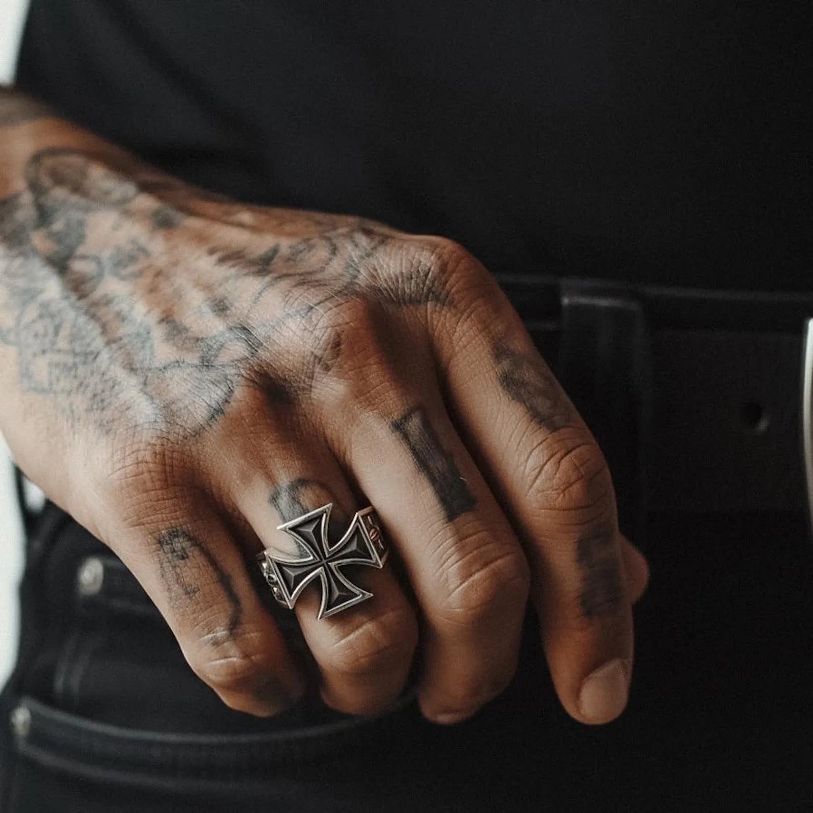 Handmade Christian cross signet ring with Maltese Cross design, crafted in durable sterling silver, ideal as a religious jewelry gift for men.