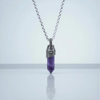 Men's Amethyst Pendant Necklace
