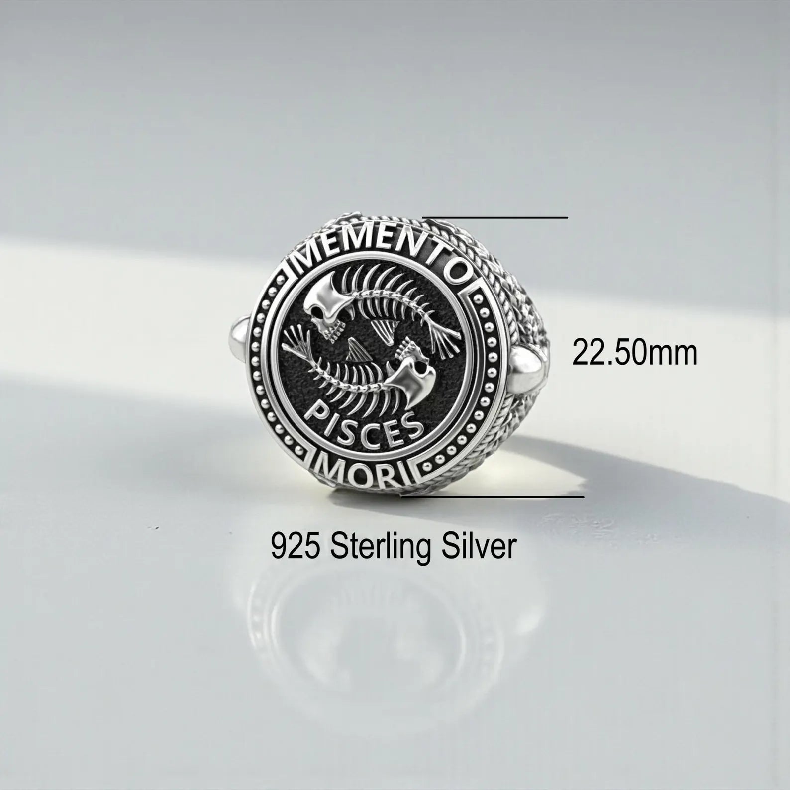Premium 925 sterling silver Pisces ring designed for astrology lovers, combining zodiac symbolism, gothic artistry, and handcrafted signet ring craftsmanship.