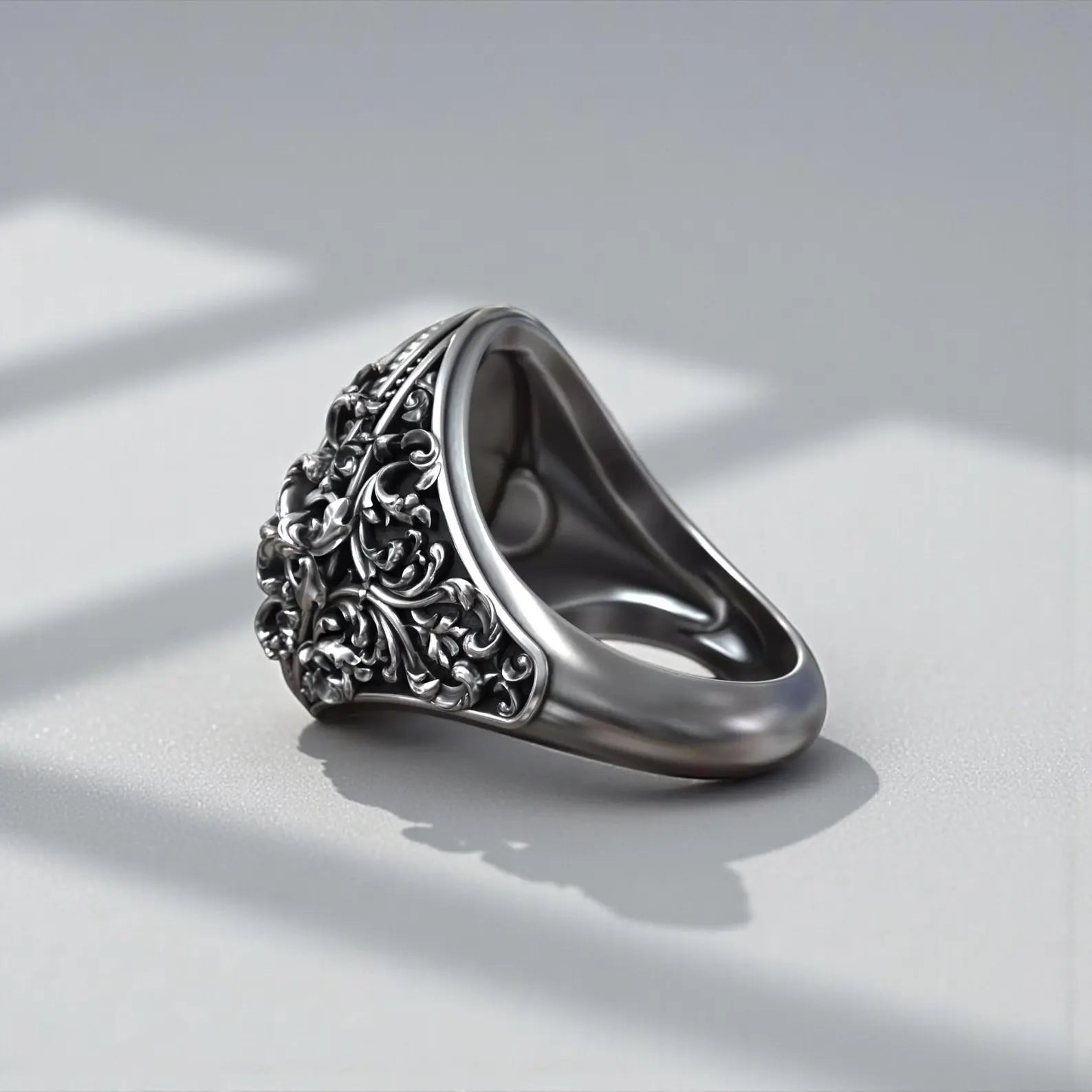 Nautical pirate ship sterling silver ring with gold highlights, baroque style maritime signet ring for men, handcrafted oxidized silver jewelry symbolizing adventure, courage, and exploration