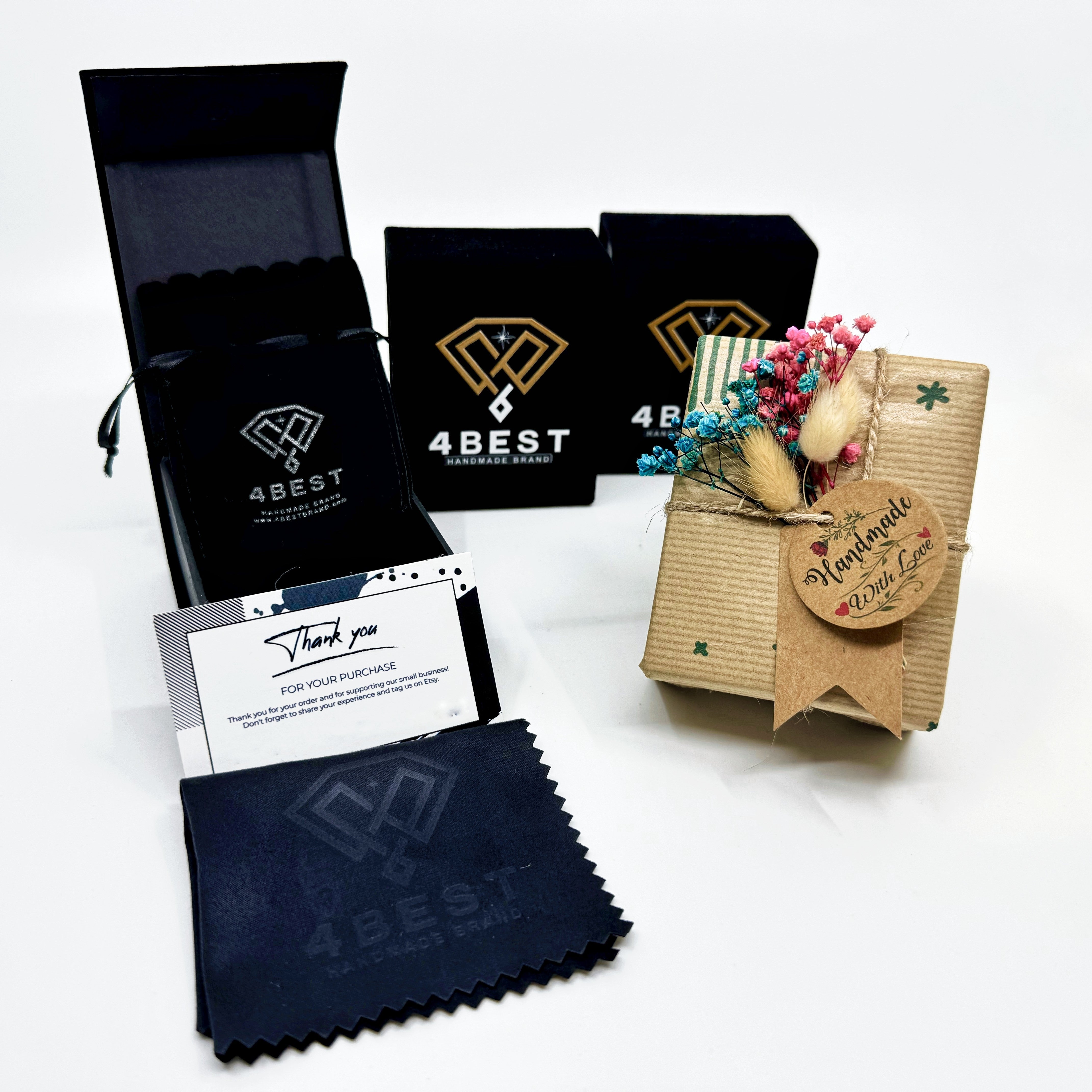 All of our products are carefully prepared and delivered in luxurious velvet boxes, complete with a cleaning cloth and securely packaged in shock-resistant shipping bags. Every detail is thoughtfully designed to ensure your item arrives in perfect condition and with a touch of elegance. If you wish, you can add our special gift packaging option to your order, transforming your purchase into an unforgettable experience and delighting your loved ones with a truly special presentation.